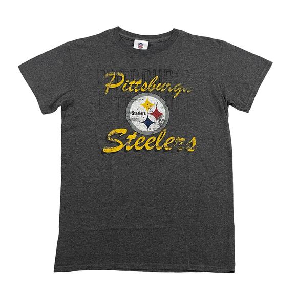 NFL Pittsburgh Steelers T-Shirt Adult Size Small Gray Graphic Short Sleeve Tee - Picture 1 of 8